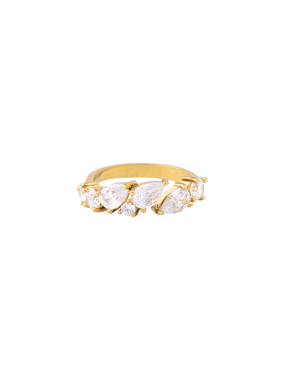 Anillo Abierto Con Zirconias Gota