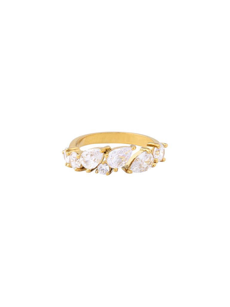 Anillo Abierto Con Zirconias Gota