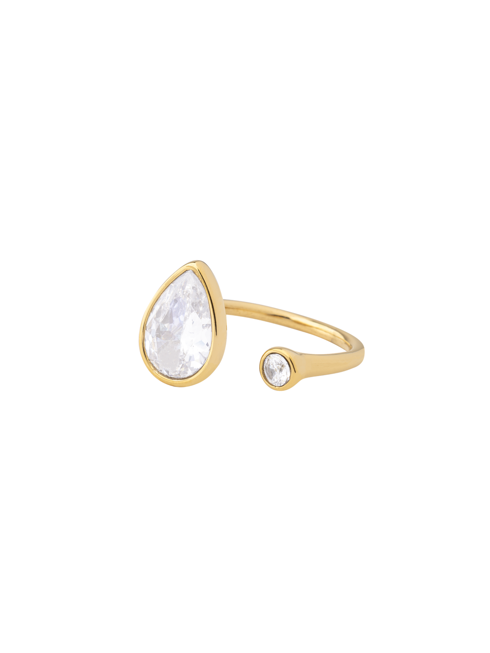 Anillo Abierto Con Zirconias Gota