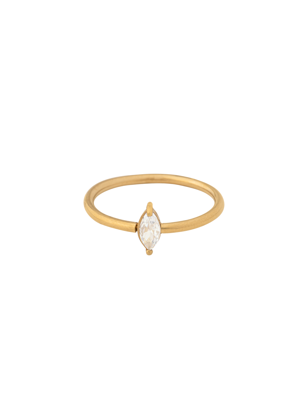 Anillo Delgado Con Zirconia Marquesa