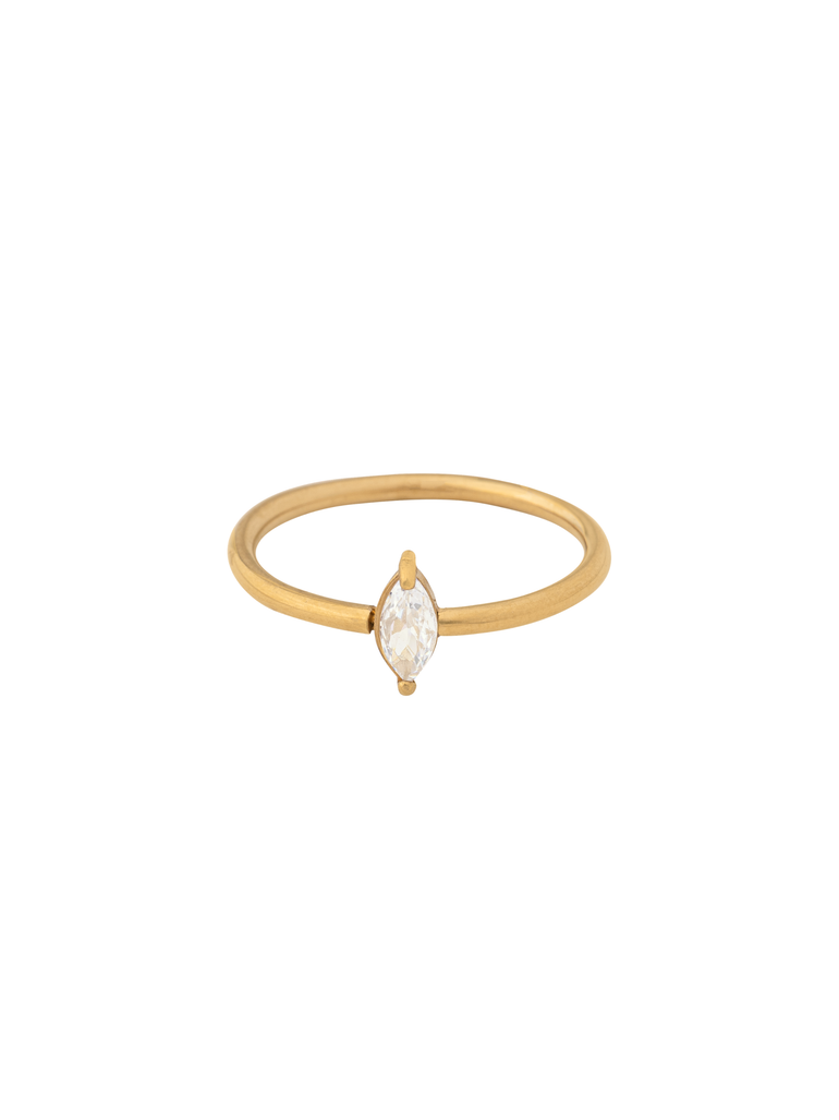 Anillo Delgado Con Zirconia Marquesa