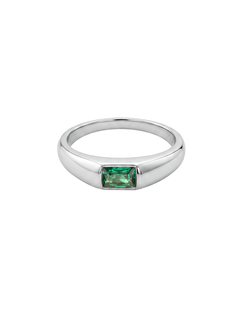 Anillo Con Zirconia Verde Central
