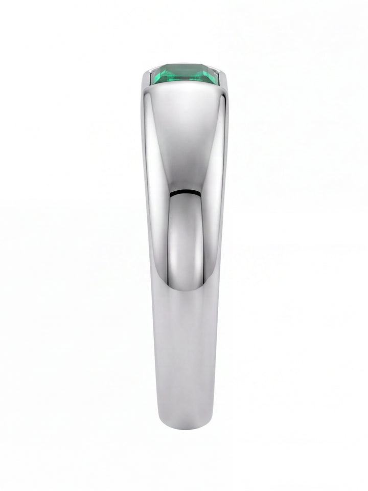 Anillo Con Zirconia Verde Central