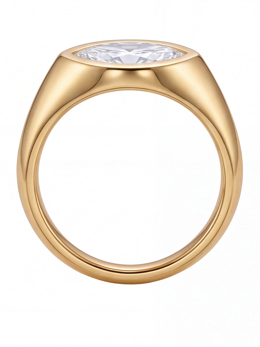Anillo Con Zirconia Central Ovalada