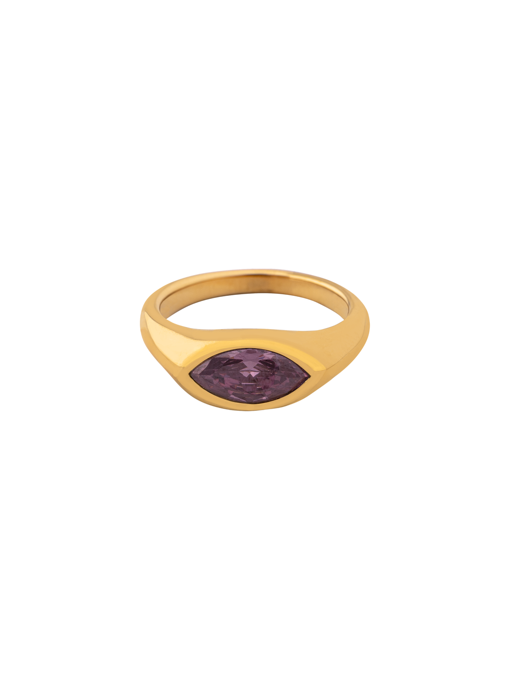 Anillo Con Zirconia Central Ovalada