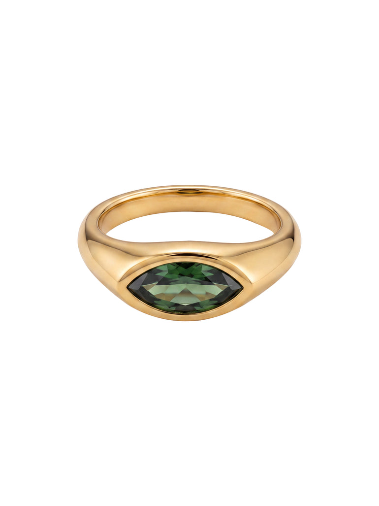 Anillo Con Zirconia Central Ovalada
