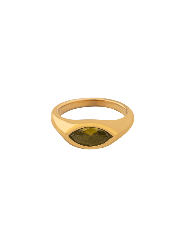 Anillo Con Zirconia Central Ovalada