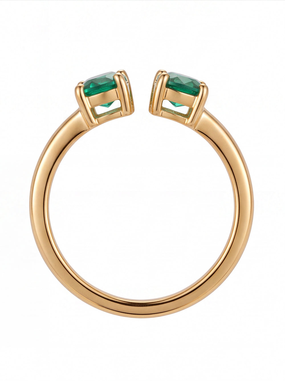 Anillo Semi Ajustable Zirconia Ovalada Y Baguette