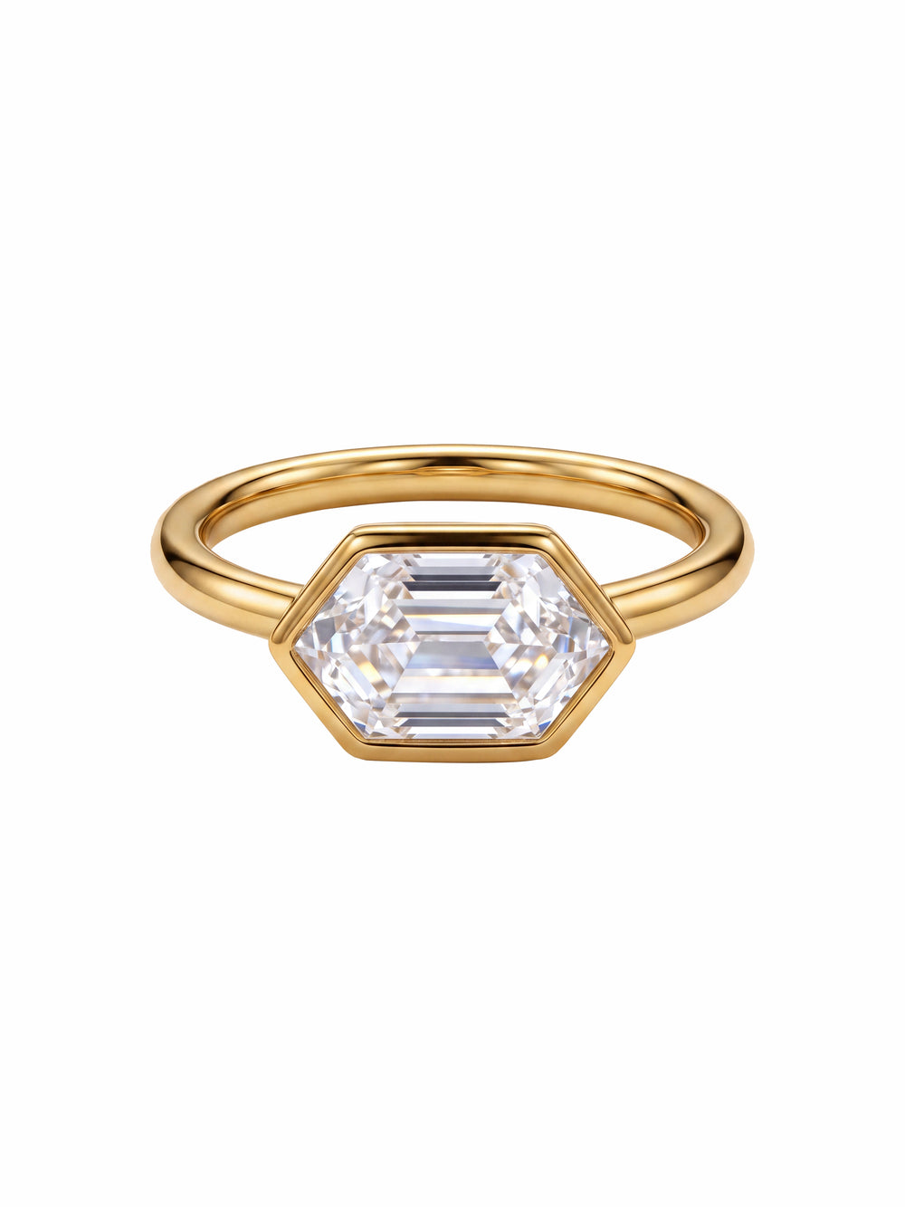 Anillo Con Zirconia Seis Lados