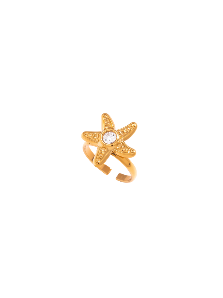 Anillo Estrella De Mar Con Zirconia
