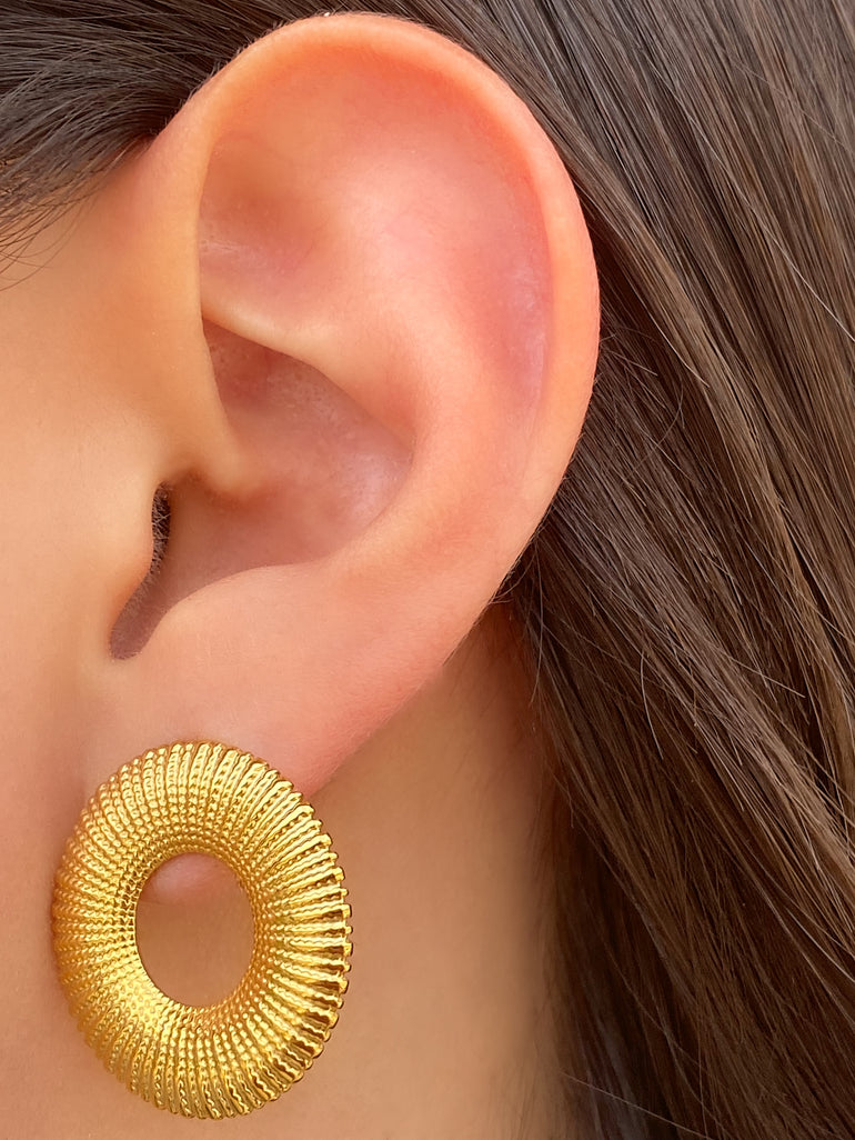 Par Aretes Círculo Dorado