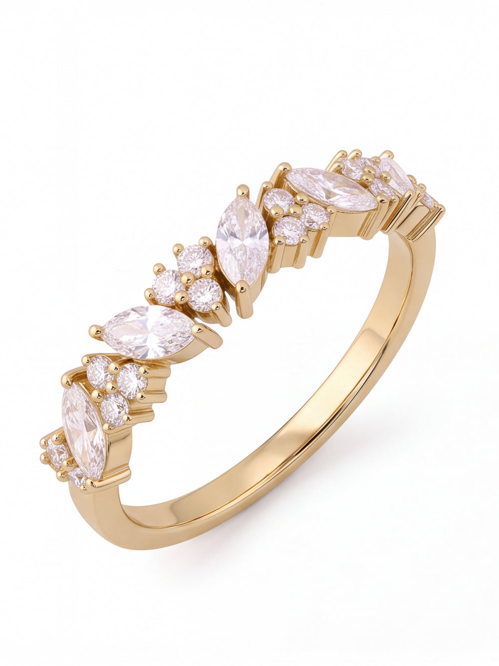 Anillo Corte Marquesa Oval 0.48 Ct Diamantes Lab Grown