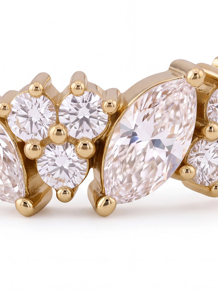 Anillo Corte Marquesa Oval 0.48 Ct Diamantes Lab Grown