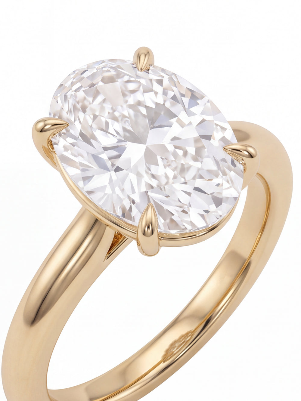 Anillo Solitario Diamante Lab Grown Corte Ovalo 3 Ct