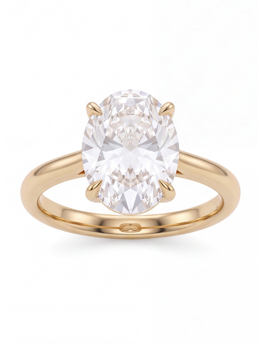 Anillo Solitario Diamante Lab Grown Corte Ovalo 3 Ct