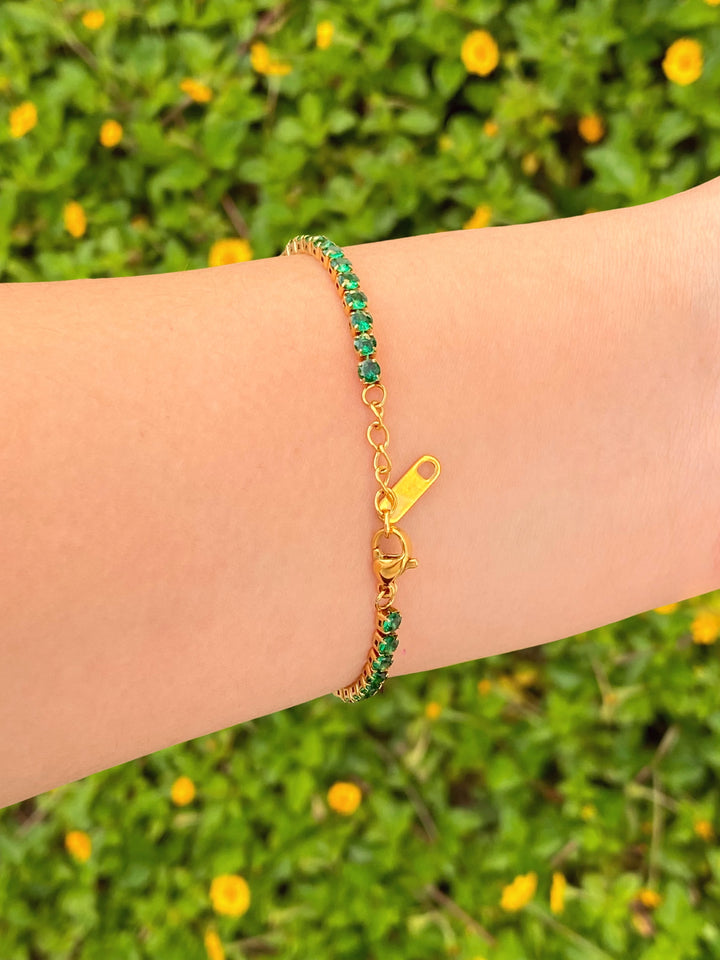 Pulsera Tennis Zirconias Verdes