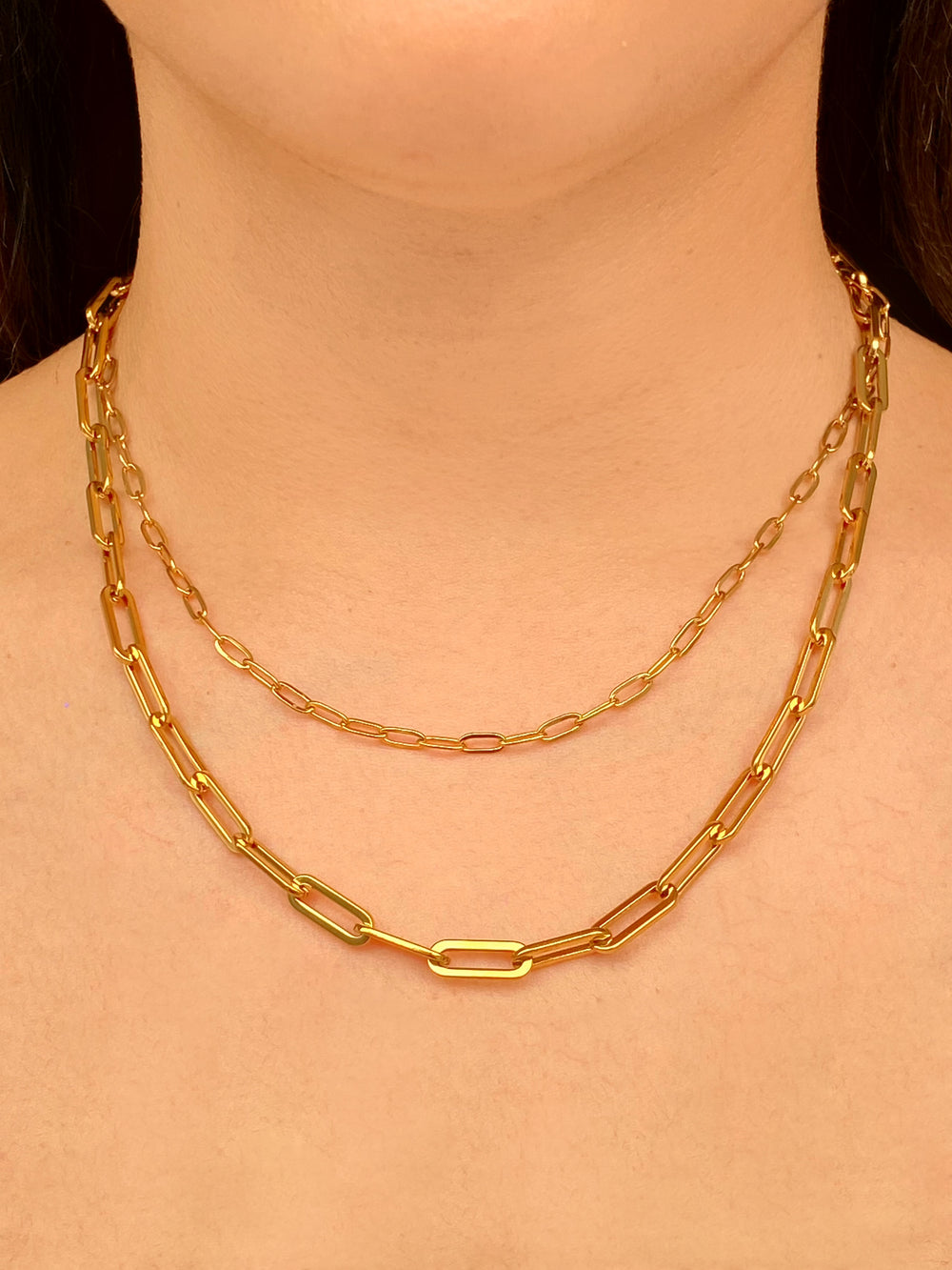 Collar Doble Eslabon Tipo Clip