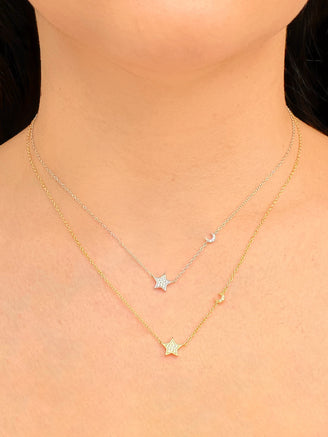 Collar Con Estrella y Luna