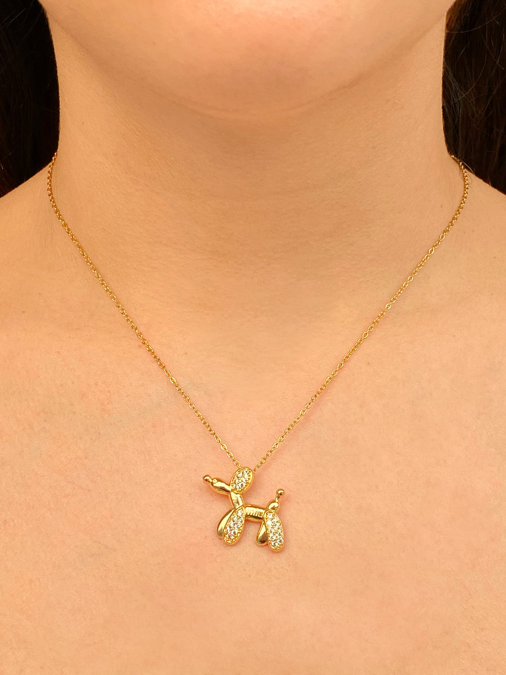 Collar Con Perrito Globo Zirconias