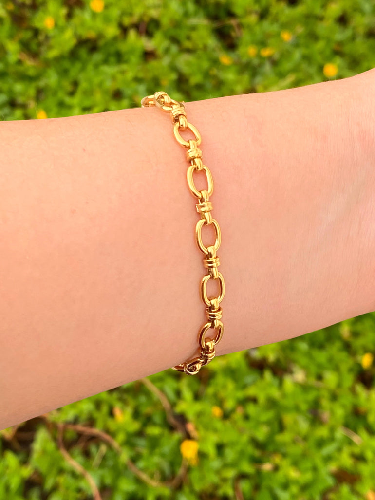 Pulsera Eslabones Ovalados Con Nudo
