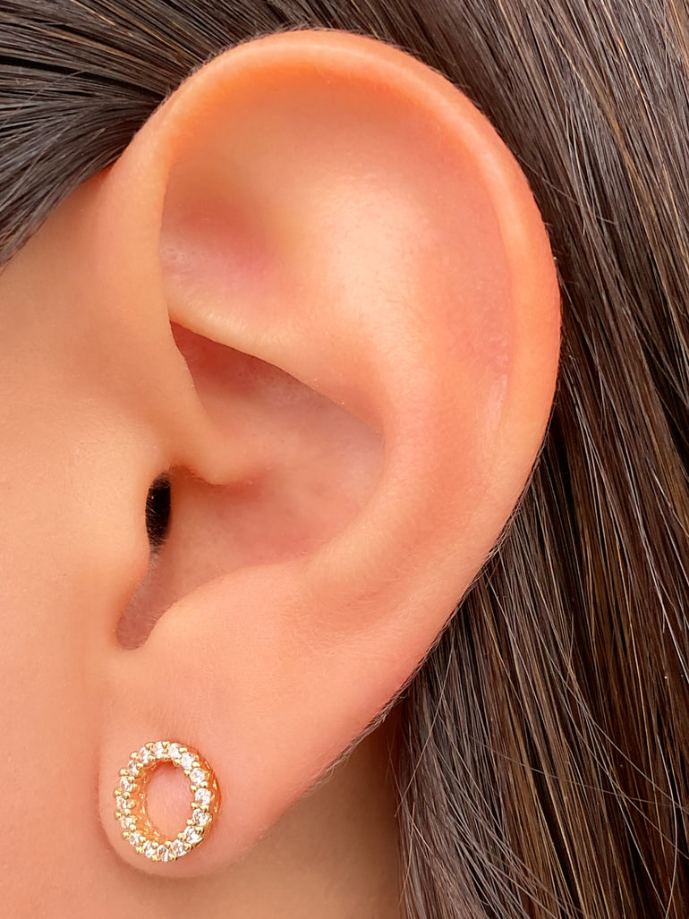 Par Arete Contorno Circulo Zirconias