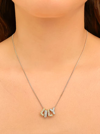 Personaliza Tu Collar Con Inicial Mini Bubble Combinado Zirconias