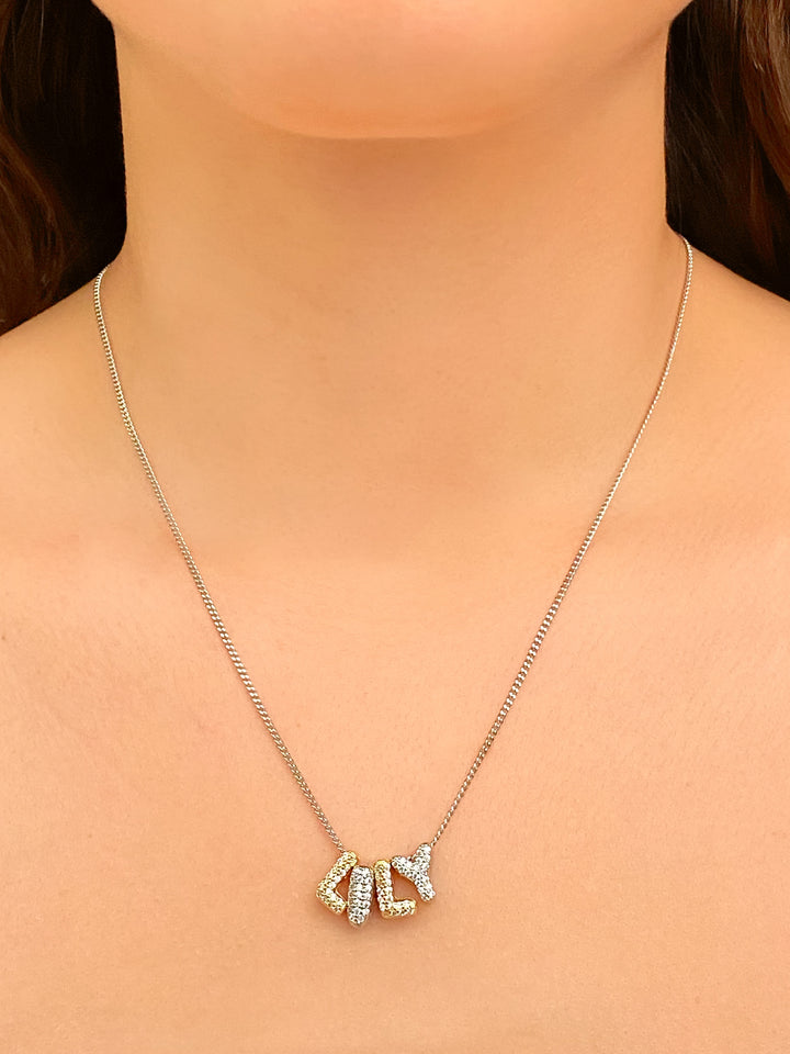 Personaliza Tu Collar Con Inicial Mini Bubble Combinado Zirconias