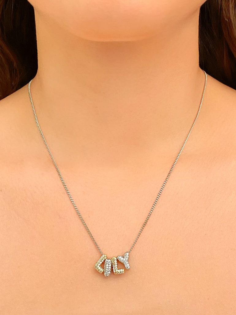 Personaliza Tu Collar Con Inicial Mini Bubble Combinado Zirconias