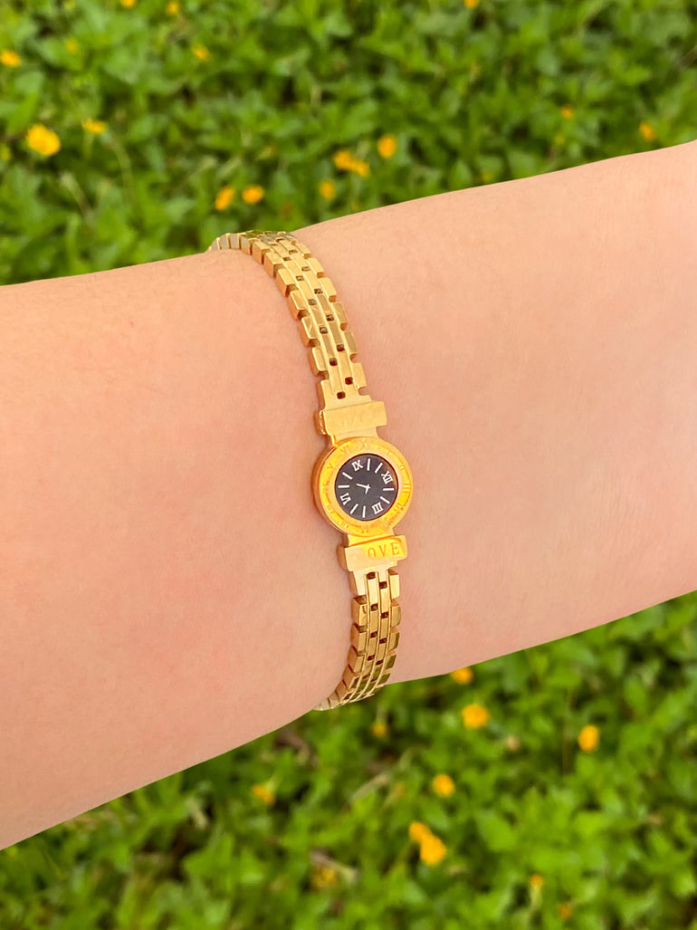 Brazalete Tipo Reloj Redondo Con Numeros