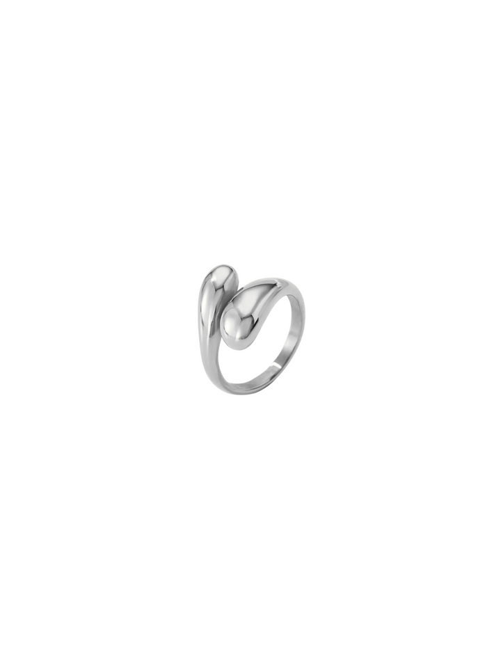 Anillo Dos Gotas Grueso Cruzado