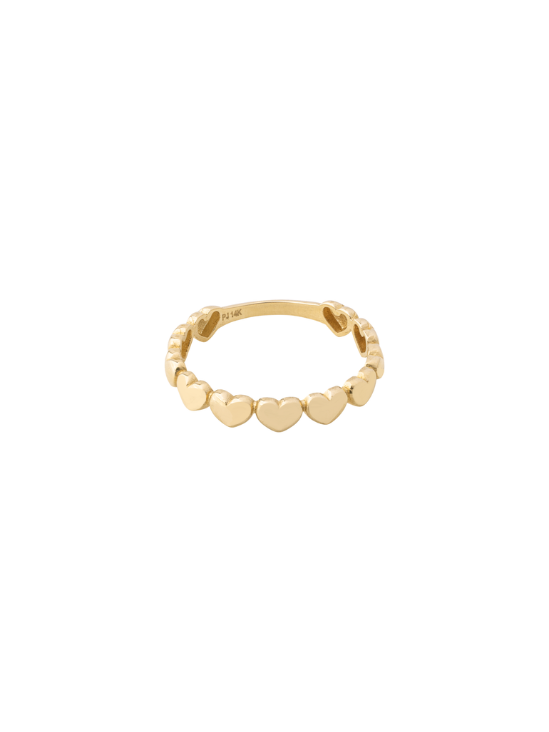 Anillo Corazones Oro 14k