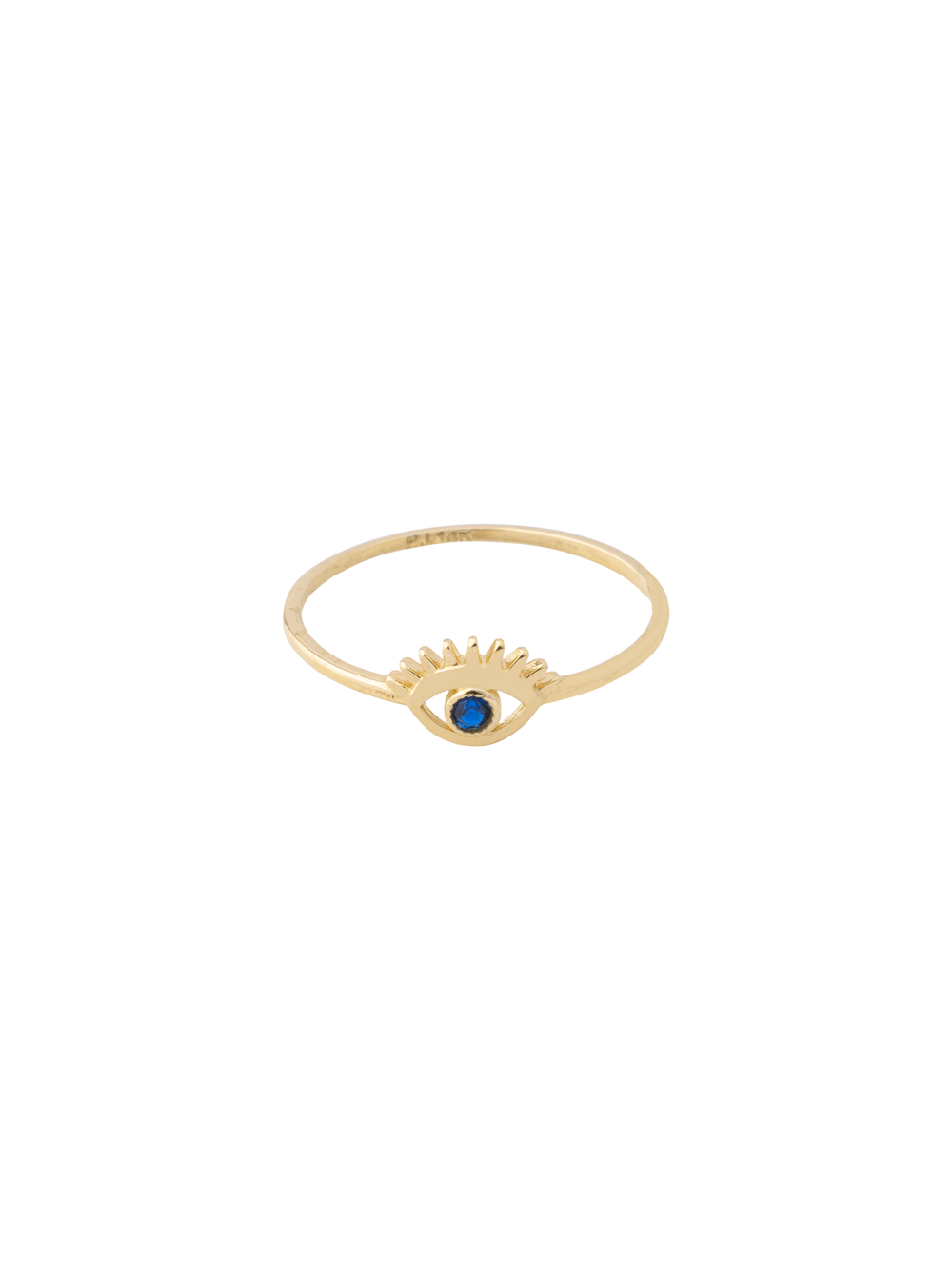 Anillo Grueso Ojo Azul Oro 14k