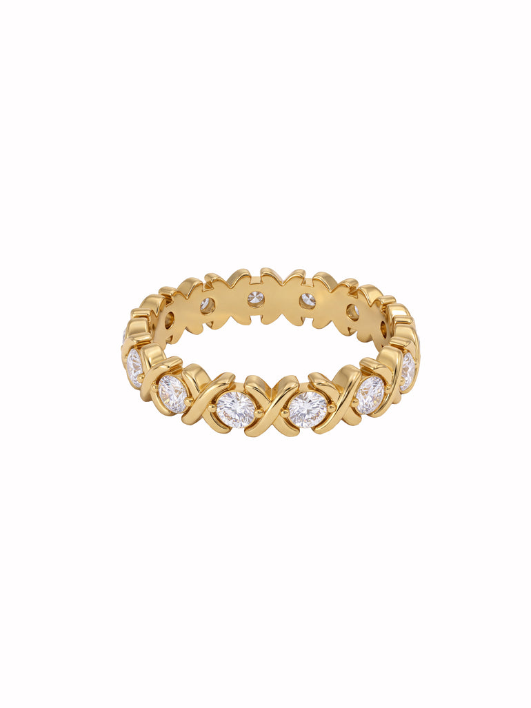 Anillo Zirconias Con X