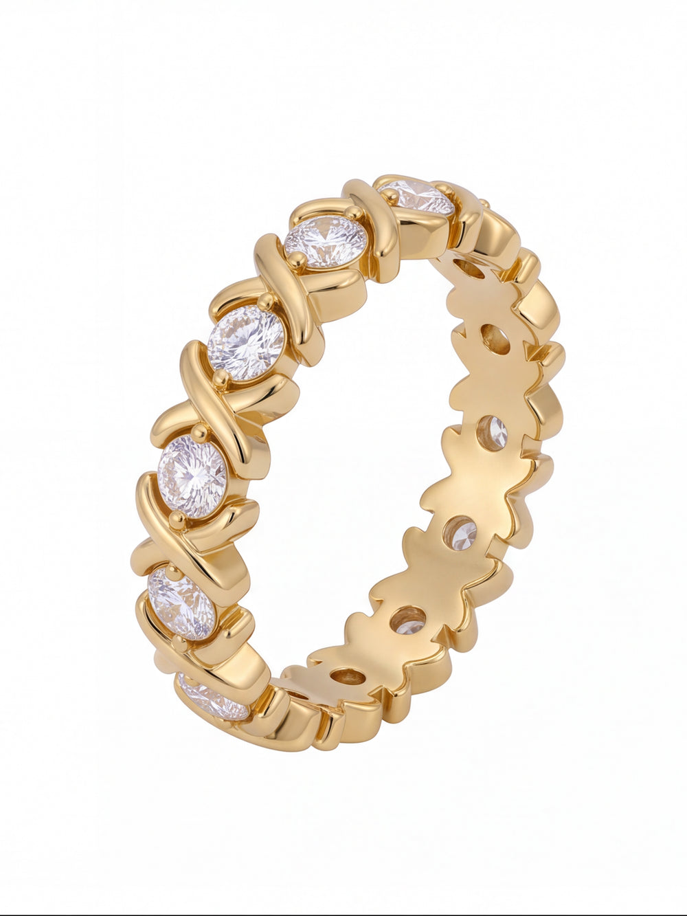 Anillo Zirconias Con X