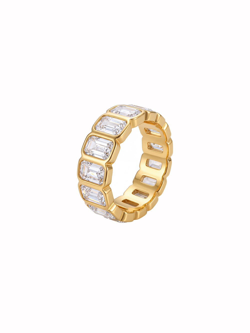 Anillo Grueso Zirconias Baguettes