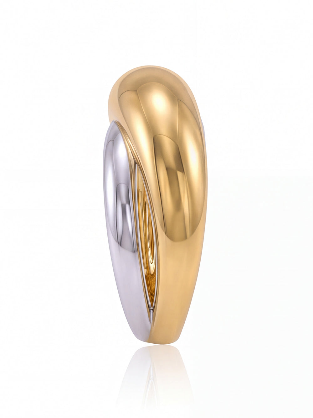 Anillo Combinado Cruzado Doble Linea