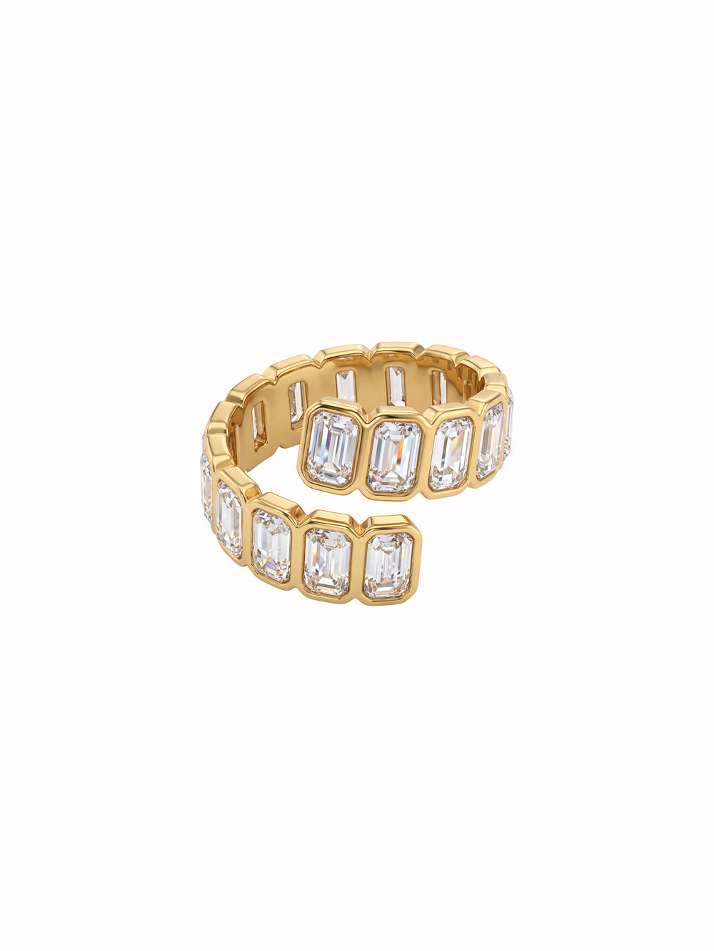 Anillo Abierto Zirconias Baguettes