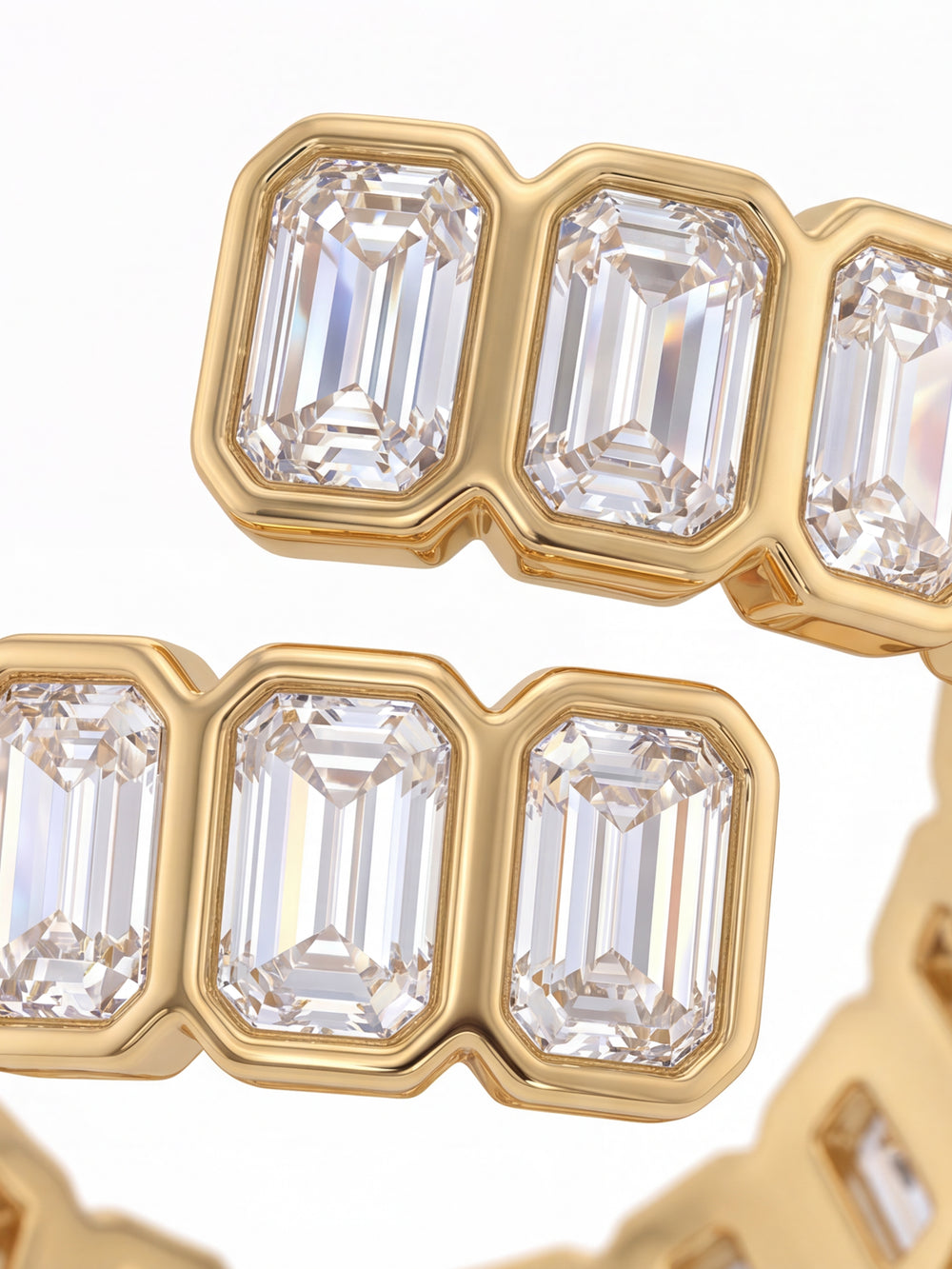 Anillo Abierto Zirconias Baguettes