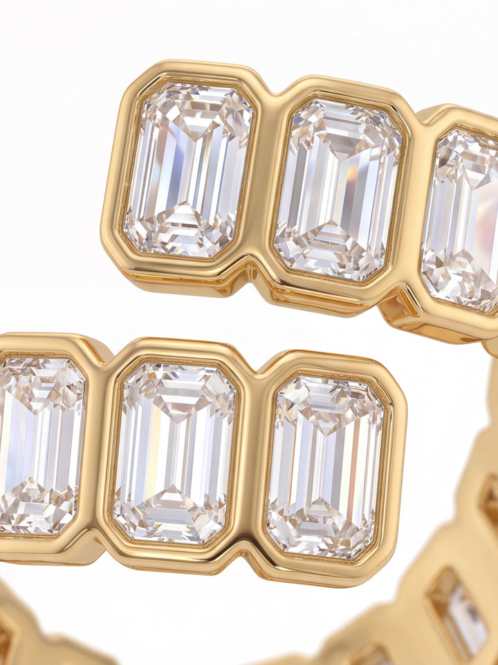 Anillo Abierto Zirconias Baguettes