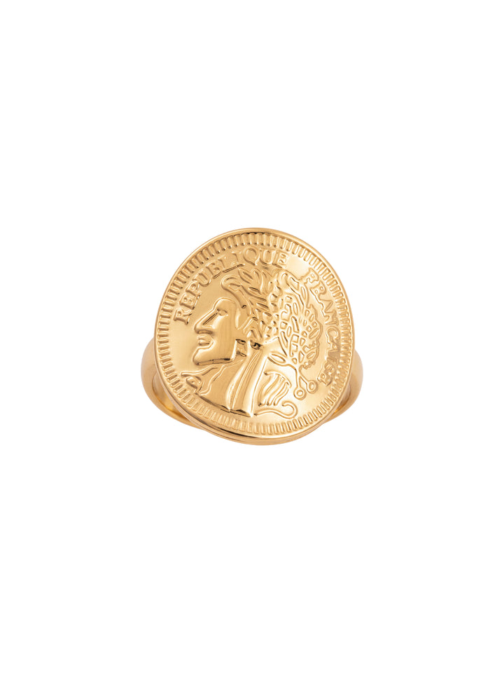 Anillo Sello Moneda Semi Ajustable