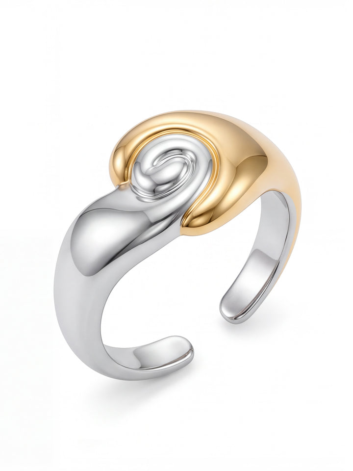 Anillo Con Espiral Combinado Abierto