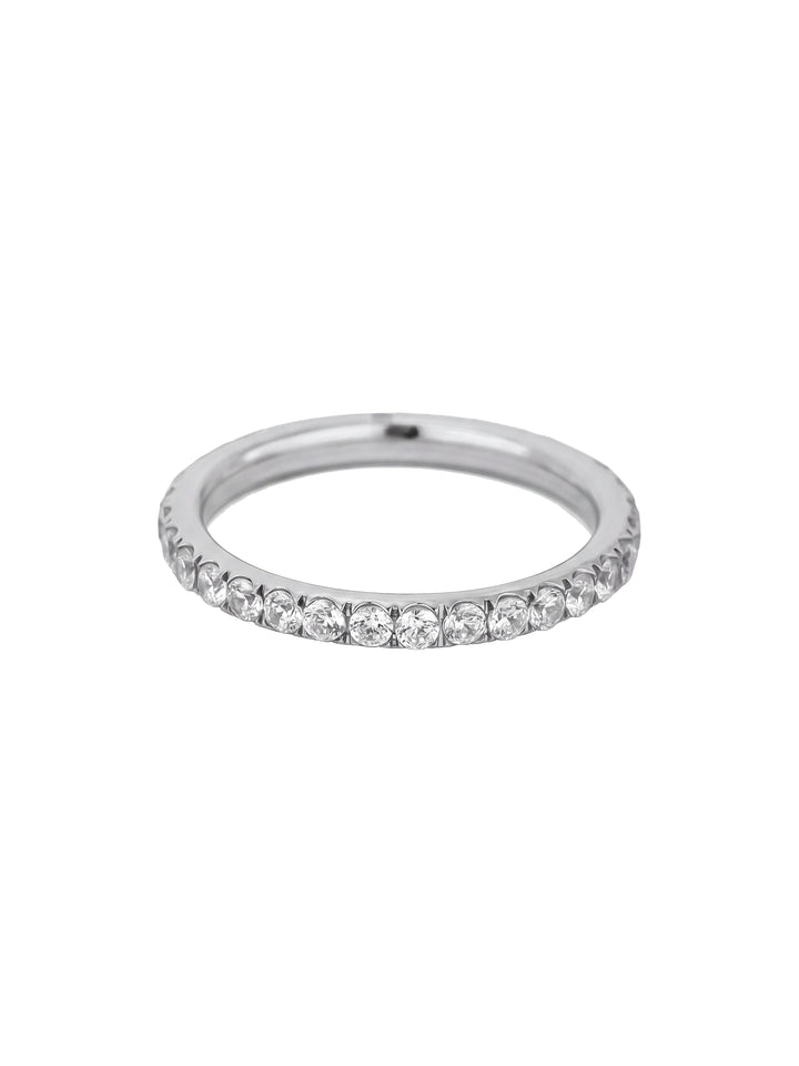 Anillo Churumbela Zirconias Plateada
