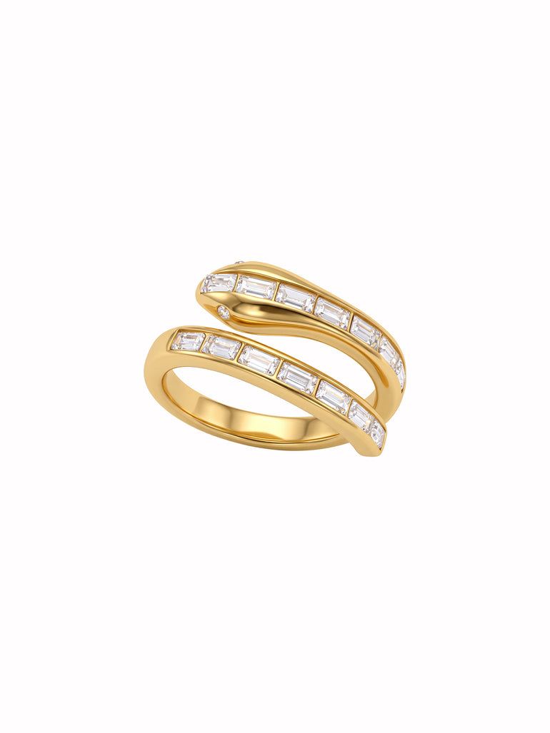 Anillo Abierto Con Zirconias Baguettes