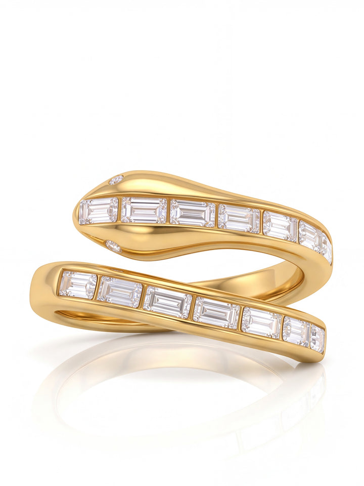 Anillo Abierto Con Zirconias Baguettes