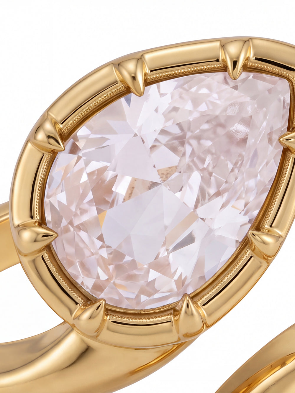 Anillo Abierto Con Zirconia Gota
