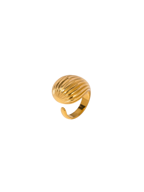 Anillo Gota Chunky con Lineas