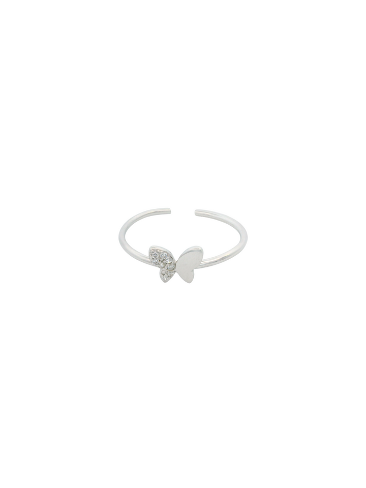 Anillo Mariposa Mitad Zirconias Semi Ajustable