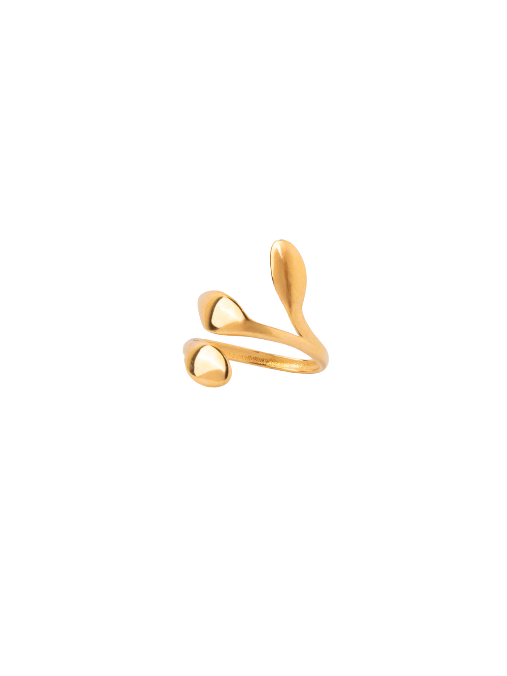 Anillo Abierto con Tres Hojas