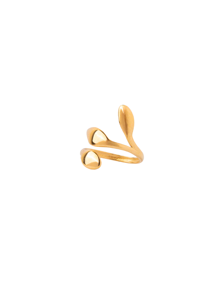 Anillo Abierto con Tres Hojas