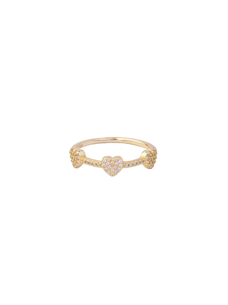 Anillo Tres Corazones Zirconias